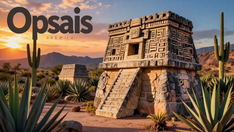 Conoce las maravillas de Oasisamérica: Áreas Culturales 4 Altar mesoamericano en paisaje desértico al atardecer