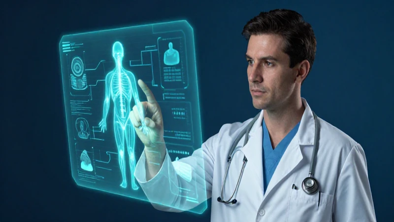 Médico mexicano interactúa con esquema holográfico avanzado