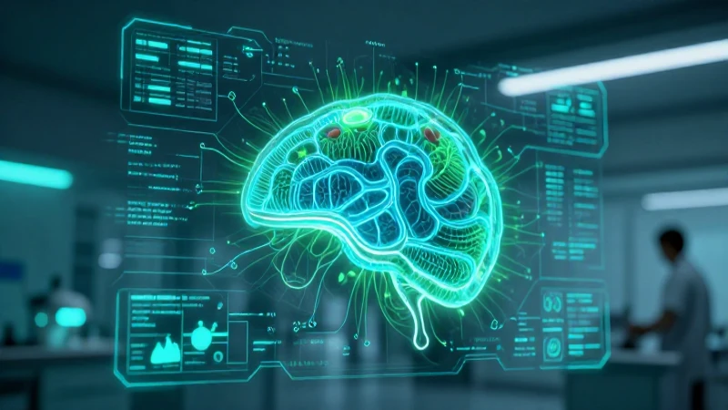 Interfaz holográfica con datos biológicos vibrantes