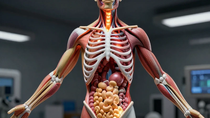 Anatomía detallada y brillante para medicina
