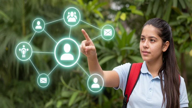 Estudiante mexicano interactúa con tecnología educativa