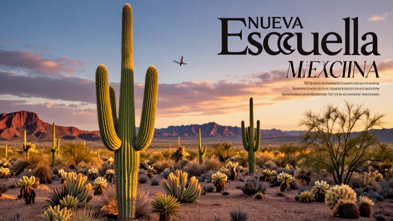 Cactus y fauna del desierto en luz dorada