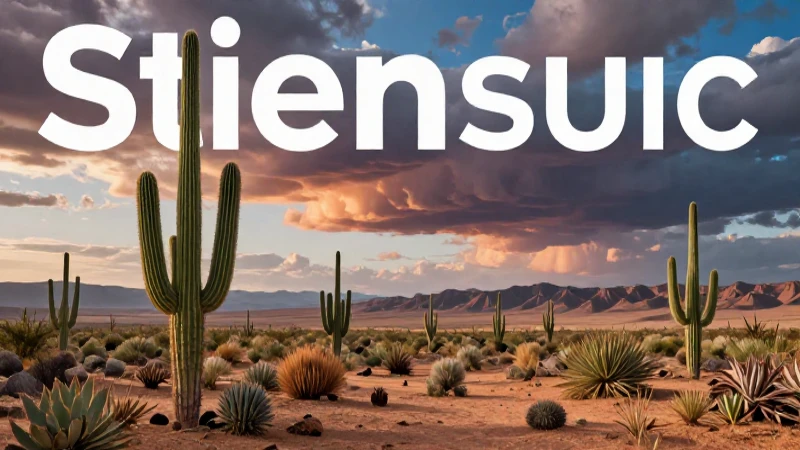 Paisaje árido, cactus resiliente y colores vibrantes