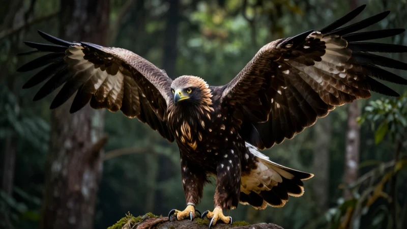 Retrato épico del majestuoso águila arpía