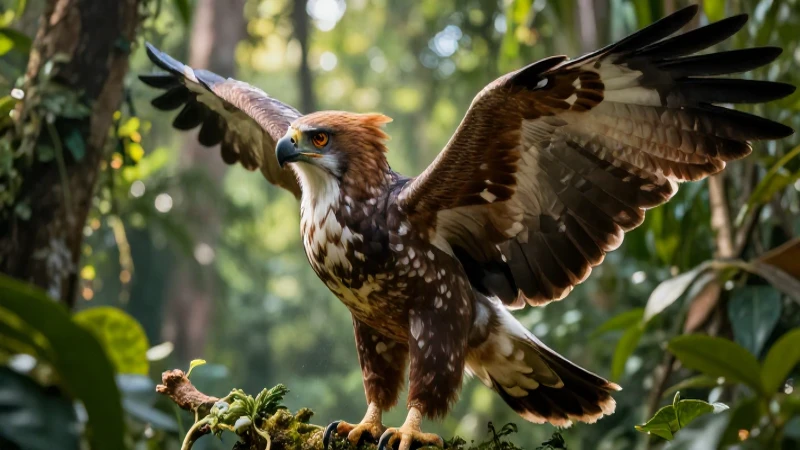 Águila Harp majestuosa en selva vibrante