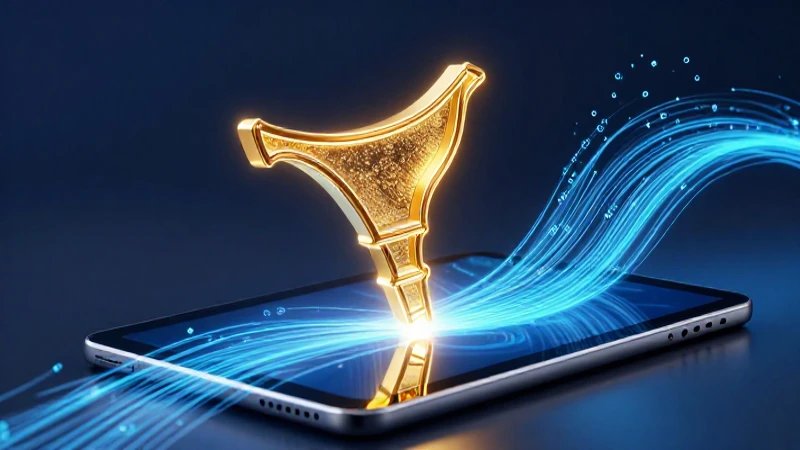 Datos digitales fluyen a una tablet moderna