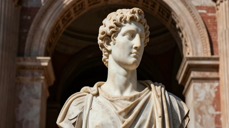 Arte romano: historia, características y obras destacadas 3 Escultura romana detallada bajo luz dramática