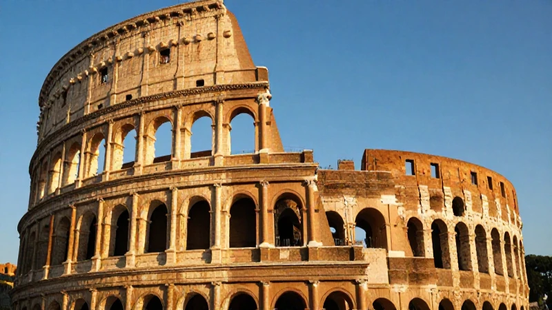Arte romano: historia, características y obras destacadas 6 Coliseo romano hiperrealista en la hora dorada
