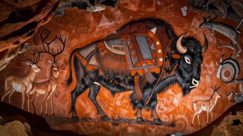 Arte rupestre: murales vívidos de animales prehistóricos