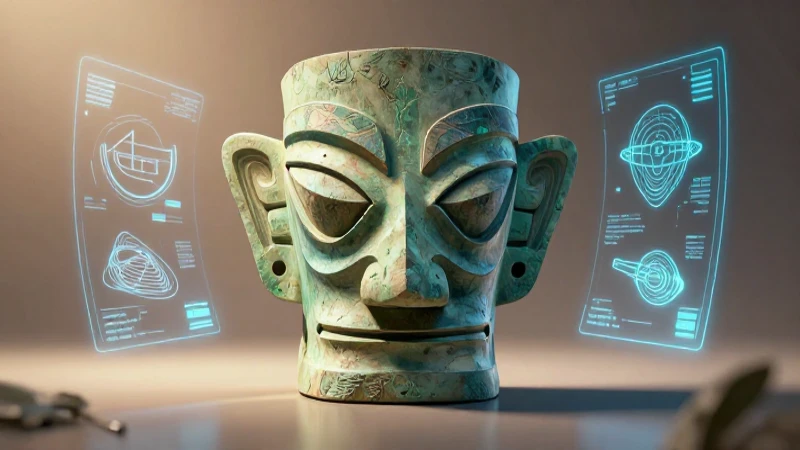Arte antiguo holográfico en estilo ilustrativo