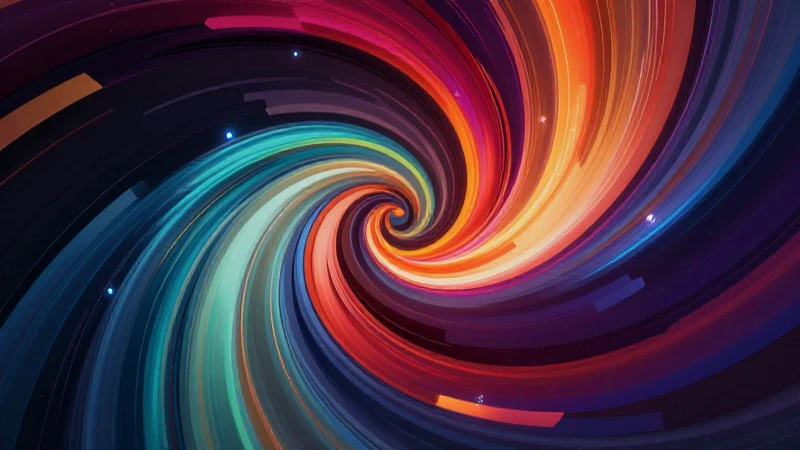 Arte digital dinámico con colores vivos y luz dramática