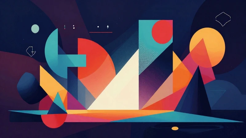 Arte abstracto dinámico y moderno en revista