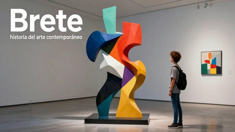 Escultura abstracta en galería, ideal para revista educativa