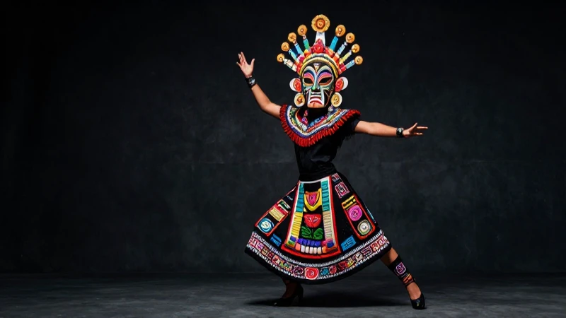 Danza ritual mexicana dinámica y vibrante