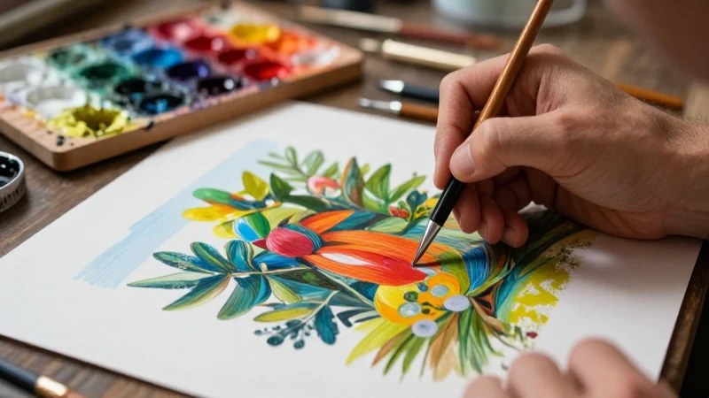 Artes visuales vibrantes con técnica experta