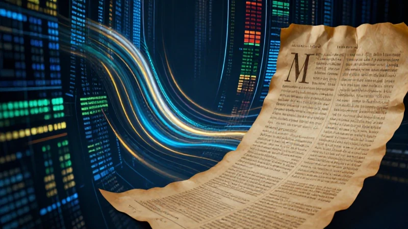 Artículo Periodístico: Todo sobre archivos y su importancia 3 Fusión elegante de papel antiguo y datos digitales