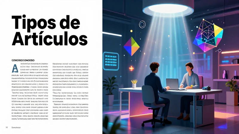 Ilustración académica sobre tipos de artículos
