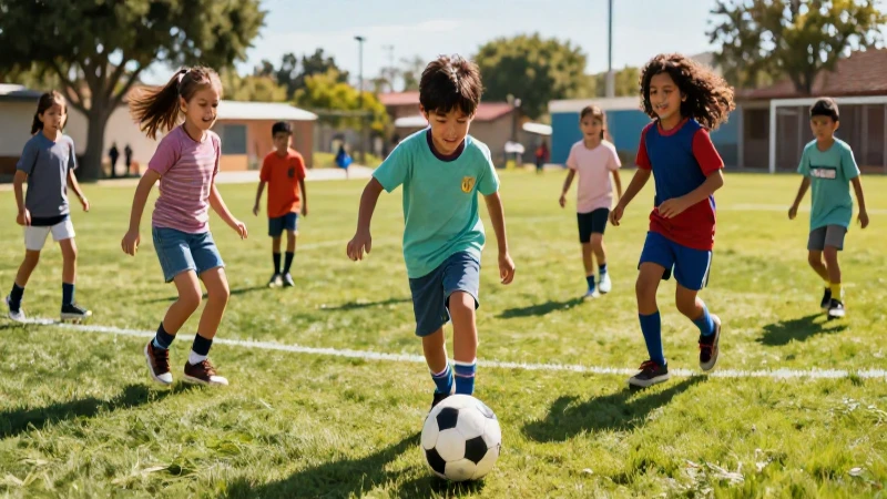 Asequibles: significado y concepto en el deporte explicado 3 Niños mexicanos juegan fútbol en un campo vibrante