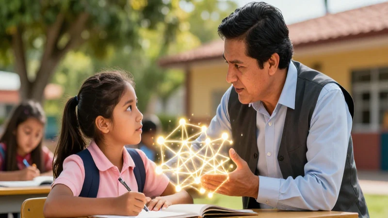 Educador mexicano guía a un estudiante curioso