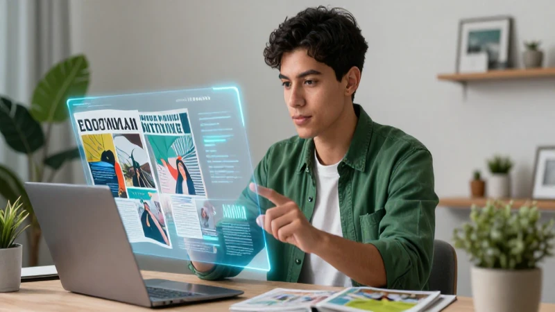 Estudiante mexicano con holografía moderna