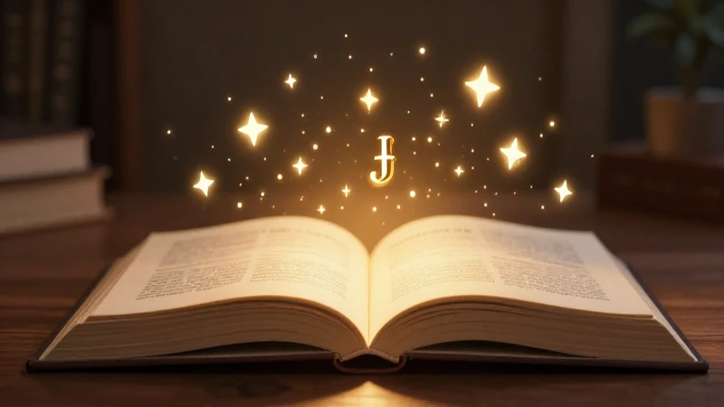 Asteriscos vibrantes flotando sobre un libro iluminado