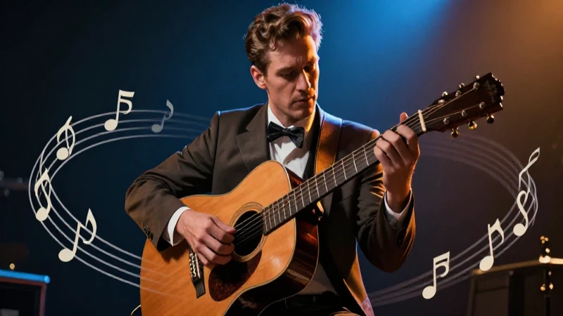 Músico intenso de los 50 en estilo digital