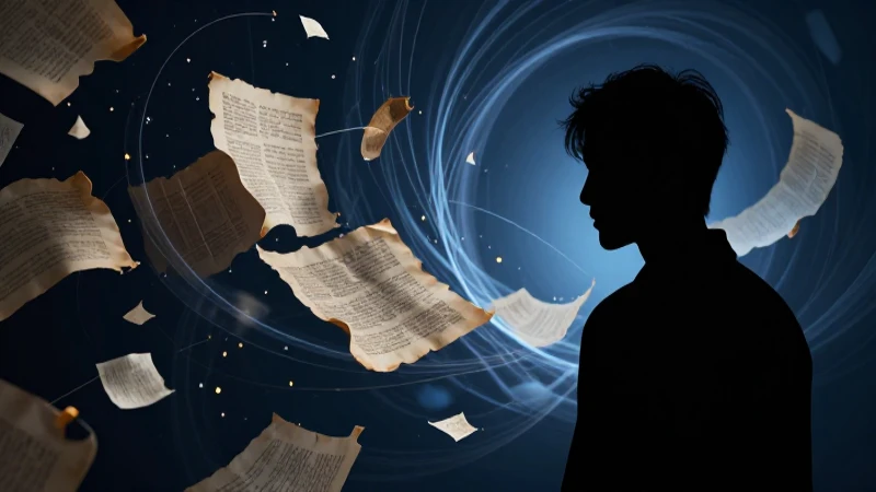 Ateísmo: qué es, causas, tipos y características esenciales 3 Silueta contemplativa en azul, estilo educativo y dramático