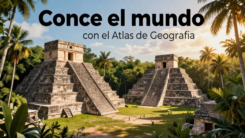 Ilustración educativa de Conoce: selva y ruinas