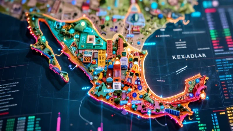 Mapa vibrante de datos económicos mexicanos