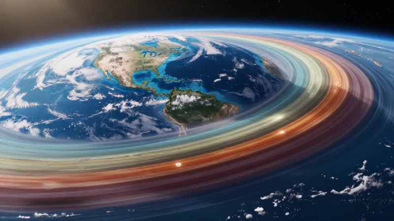 Ilustración detallada de capas atmosféricas de la Tierra