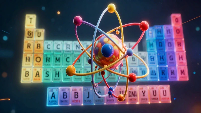 Conoce la Conoce estructura del átomo en la tabla periódica 4 Modelo atómico detallado e ilusionado con estética vibrante