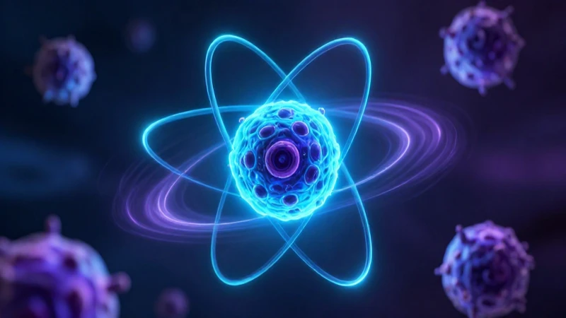 Átomo brillante con electrones detallados en 3D