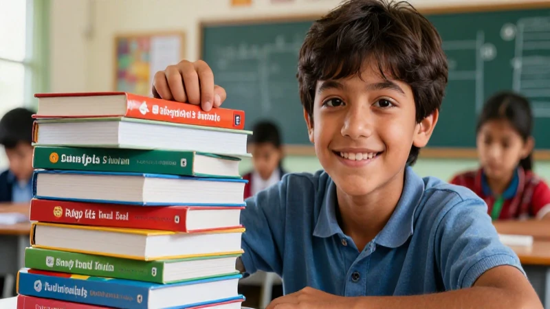 Estudiante feliz estudiando en clase moderna