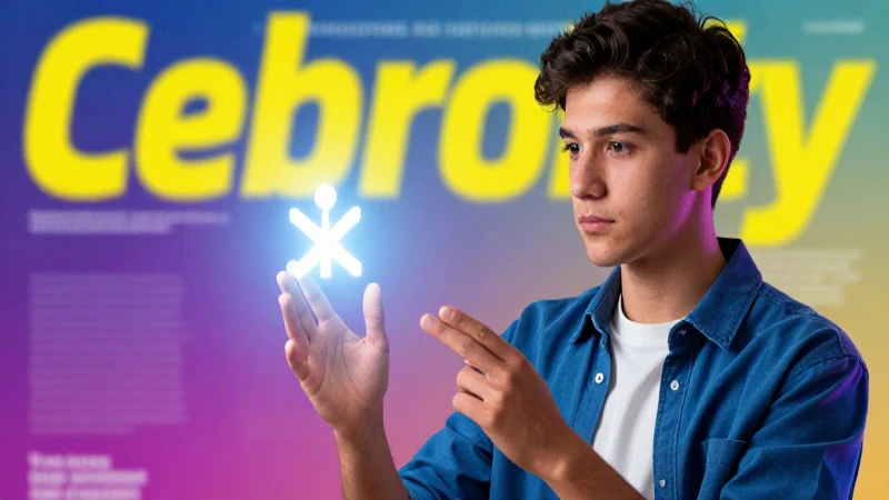 Joven académico brillante en una portada moderna