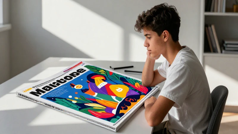 Estudiante mexicano creativo en portada de revista premium