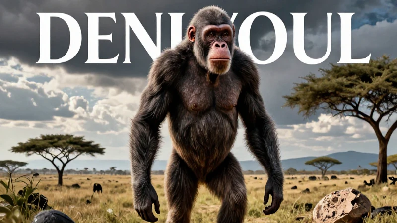 Cuál es el origen y características del Australopithecus 6 Australopithecus en sabana africana, ilustración detallada
