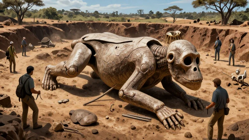 Cuál es el origen y características del Australopithecus 3 Fósiles de Australopithecus en un sitio de excavación dinámico