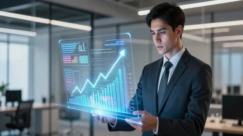 Aux contable: Definición, funciones y conceptos clave 6 Joven profesional analiza crecimiento de datos en oficina