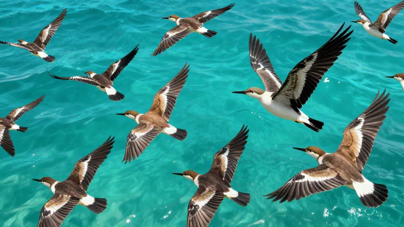 Aves marinas tropicales vibrantes y detalladas
