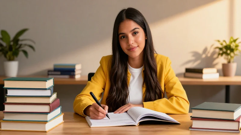 Estudiante mexicano estudia con confianza en ambiente académico