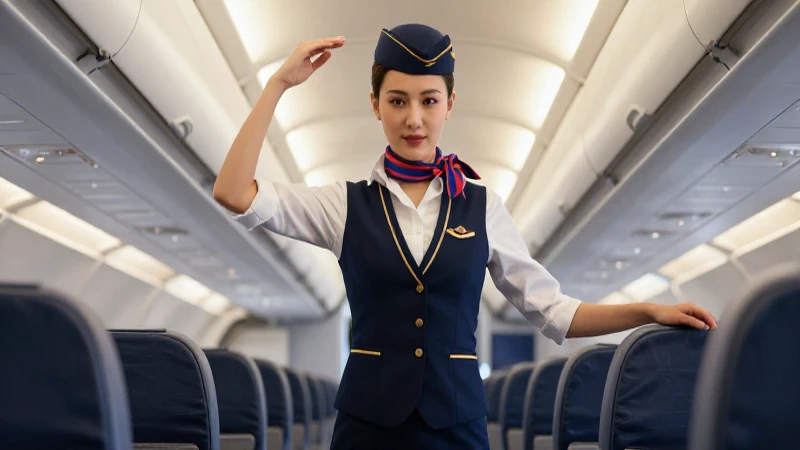 Atracción profesional en cabina de avión