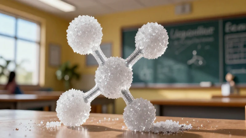 Cristales de azúcar en un aula moderna y estética