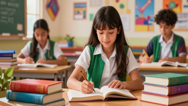 Bachillerato en Educación: Aprendoencasayenclase al Máximo 3 Estudiante mexicano vibrante en entorno educativo moderno