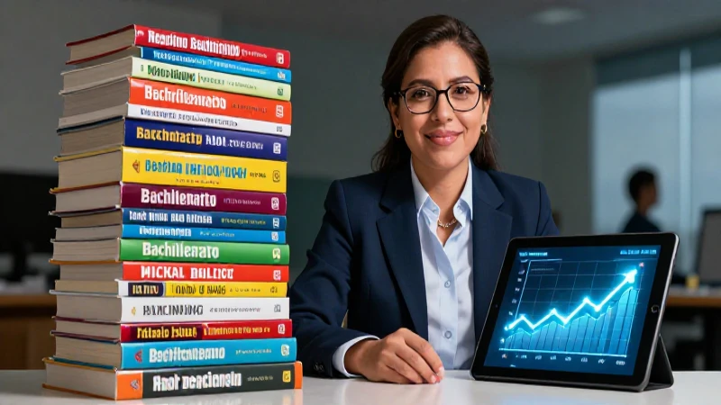 Consultor educativo moderno, libros y gráfica de ventas