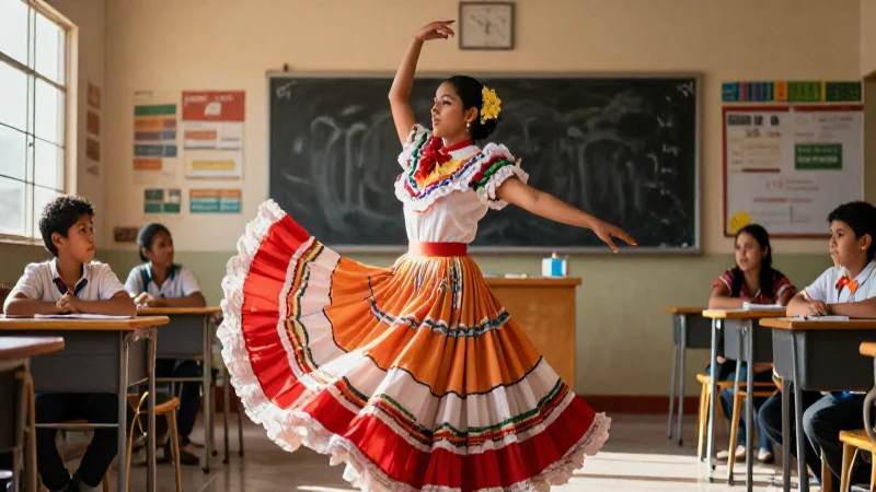Baile: Qué es, su evolución, tipos y diversos usos 4 Bailarina dinámica en un aula mexicana