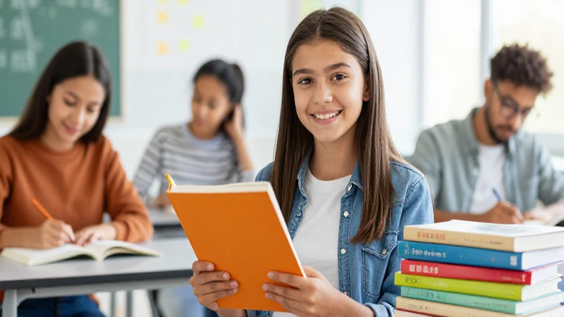 Encuentra libros de texto en Zaragoza al mejor precio: Banco de libros 5 Estudiante sonriendo con libros educativos