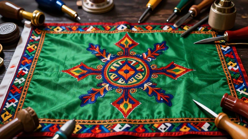 Ilustración artísticamente detallada de la bandera Wiphala