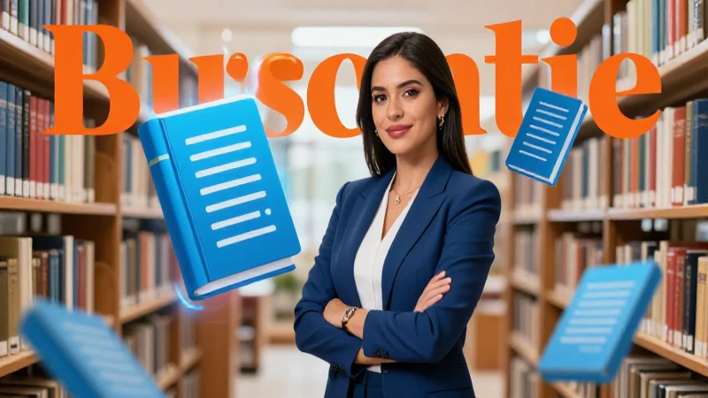 Maestra mexicana elegante, bibliotecaria futurista