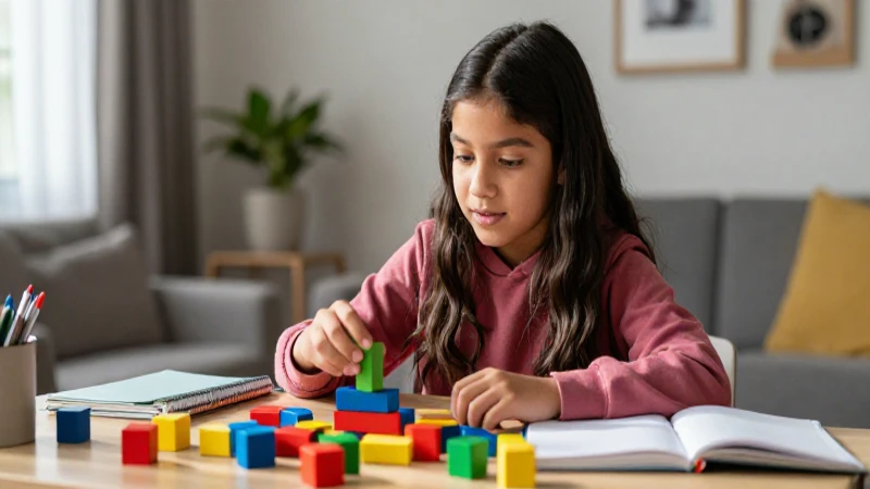 Educación básica: Qué es y cómo aprendo en casa y en clase 7 Joven mexicano aprende con bloques coloridos