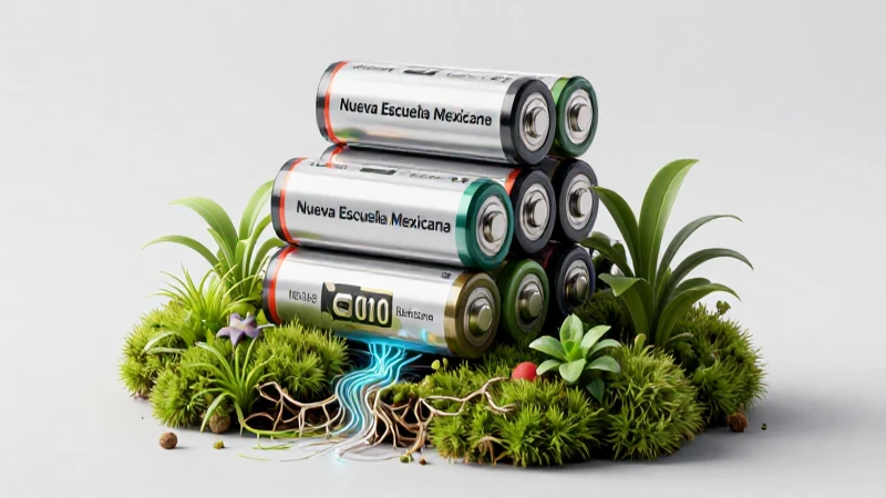 Baterías limpias fusionadas con naturaleza verde